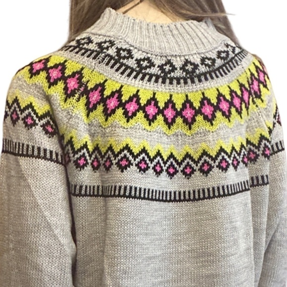 Fashion Nova Sweater Icelandic Inspired Champagne Showers Pullover Fair Isle - Picture 8 of 12